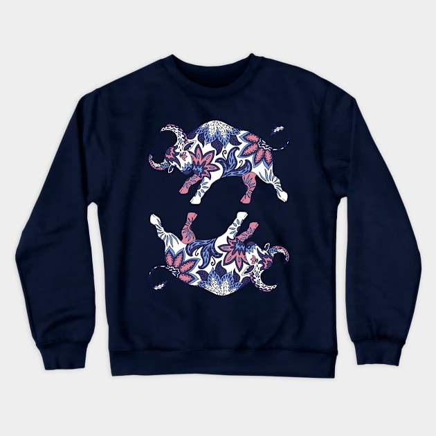 Paisley Oxen (Lilac Palette) Crewneck Sweatshirt by illucalliart